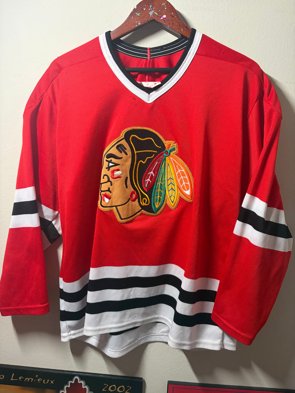 Vintage Blackhawks Airknit Jersey (Large)