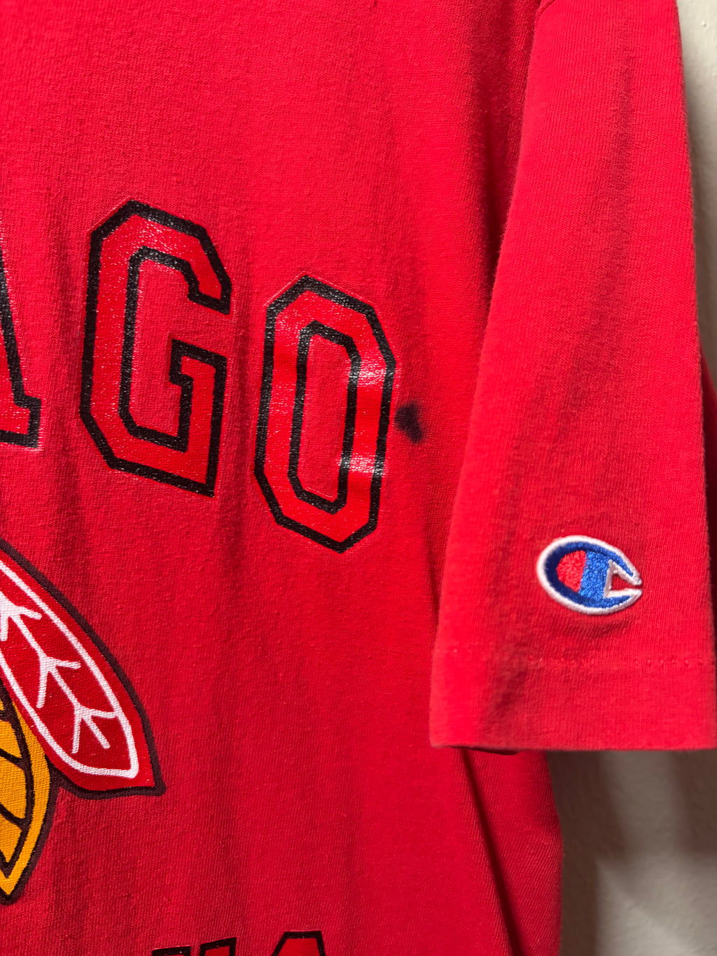Vintage Blackhawks Champion T Shirt (XL)