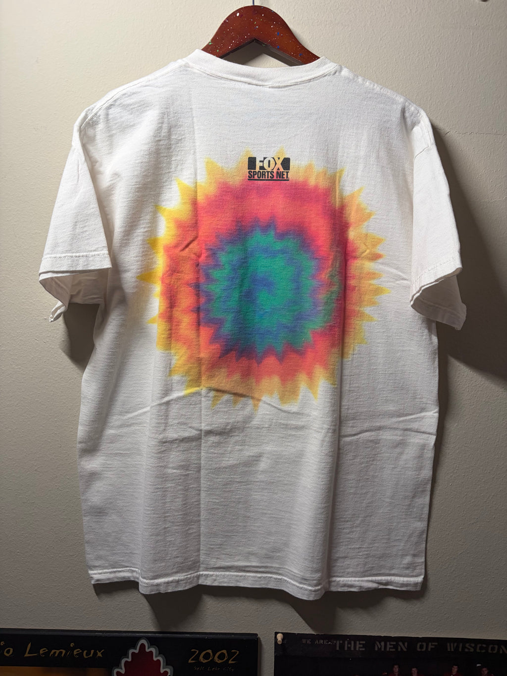 Vintage Blackhawks Fox Sports Tie Dye T Shirt (XL)