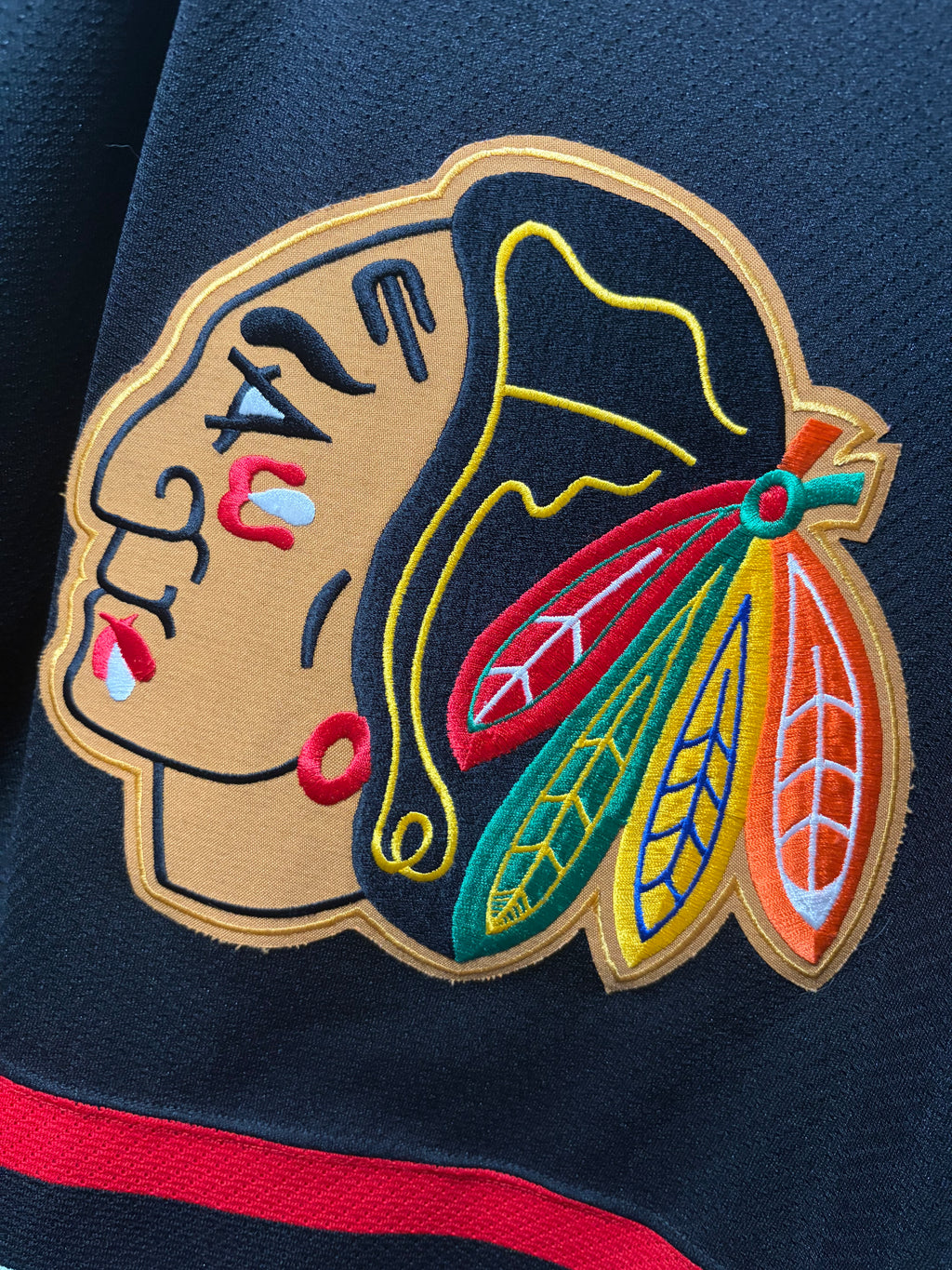 Vintage Blackhawks CCM Black Jersey (Small)