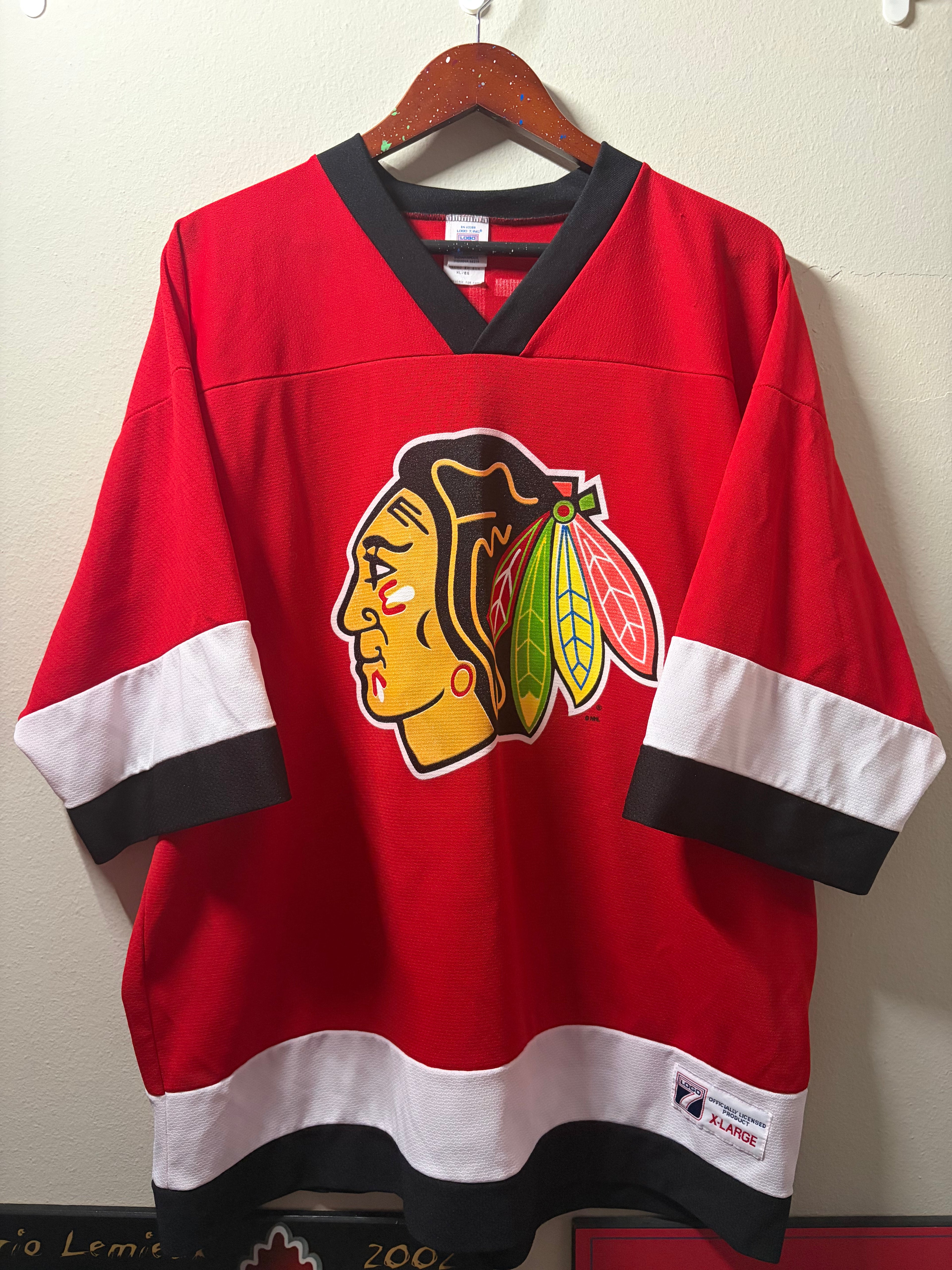 Vintage Chris Chelios #7 Short Sleeve Logo7 Jersey (XL)