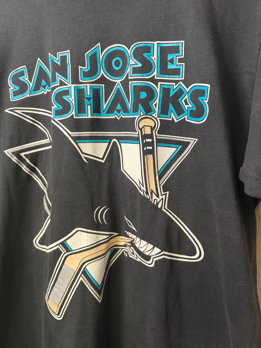 Vintage San Jose Sharks Logo T Shirt (Large)