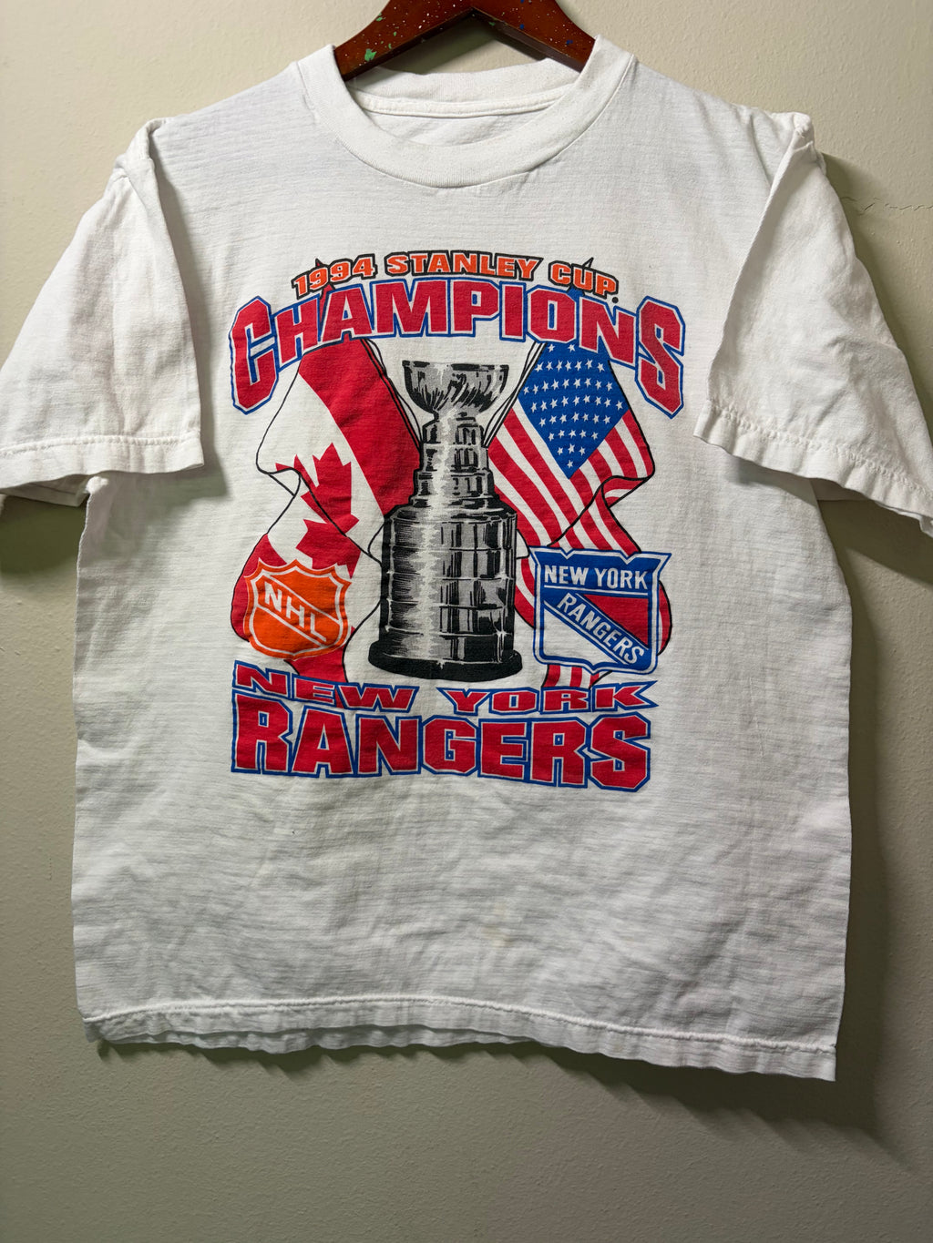 Vintage 1994 NY Rangers Stanley Cup Champs T Shirt (L)